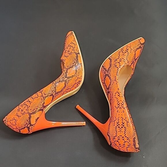 DAILY SEXY POINTE TOE THIN HIGH HEELED SNAKE PRINT SLIP-ON LADY PUMP STILETTOS - Picture 7 of 14